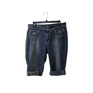 Angels Vintage y2k Bermuda Jean Crop Capris Size 12 Mid Rise